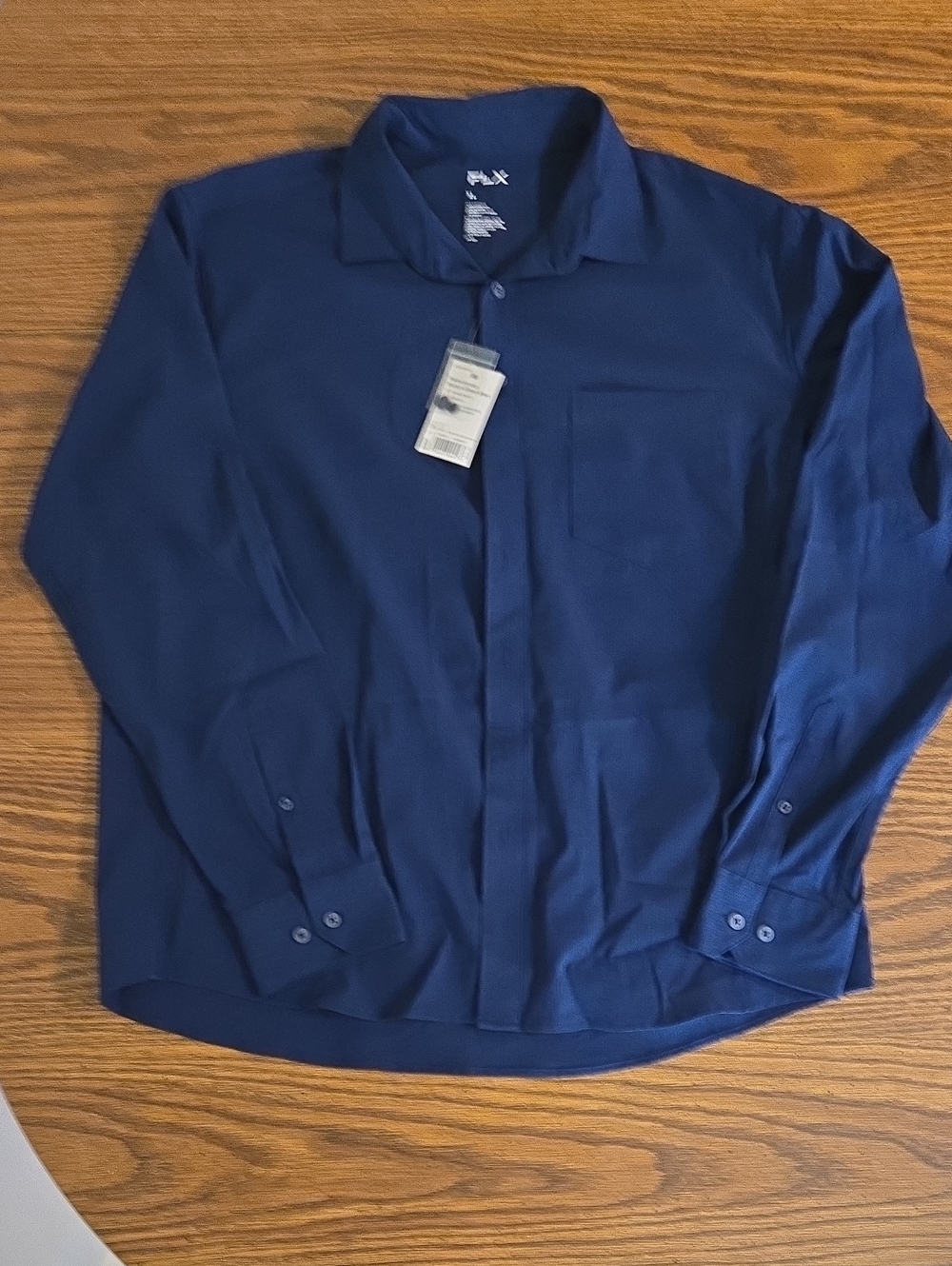 Men's FLX Navy Long-Sleeve Button-Up Shirt Jacket